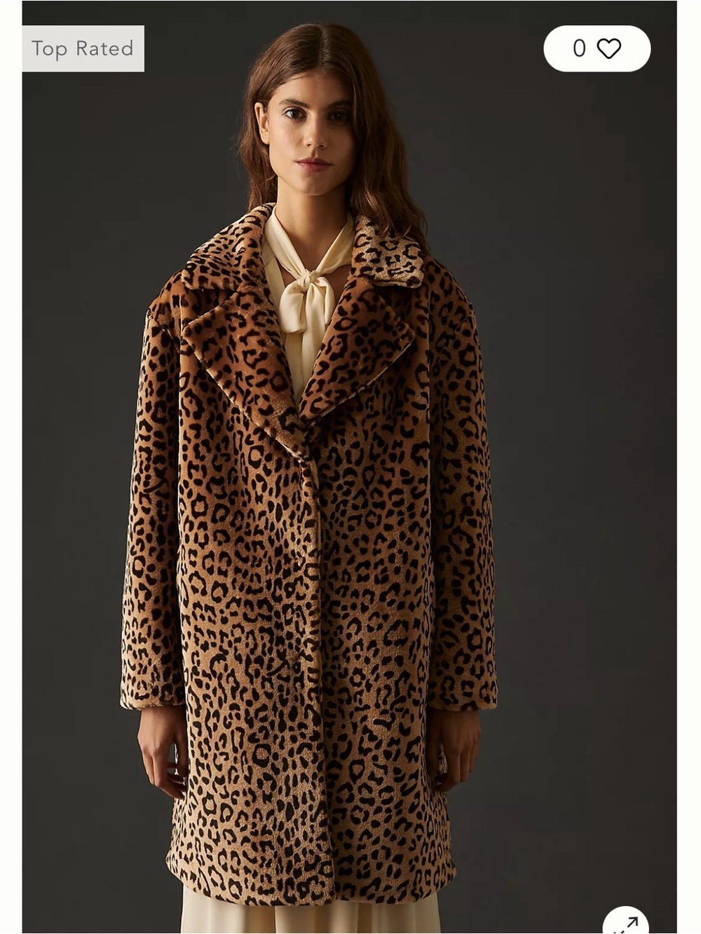 Maeve by Anthropologie Leopard Print Teddy Coat